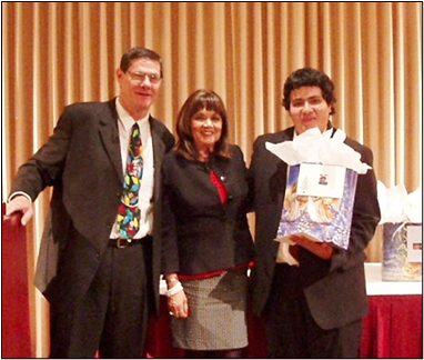 Merry Christmas & Happy New Year!
{L} Patrick Hoefner Treasurer ; {C} Liz Carl President and New Seminarian {R} Cesar Garcia {photo taken by www.catholicwebexperts.com}
