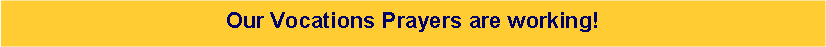 Text Box: Our Vocations Prayers are working!