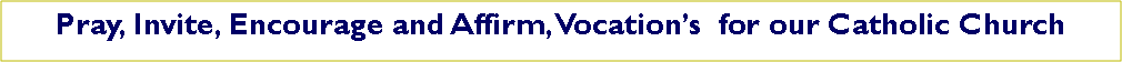 Text Box: Pray, Invite, Encourage and Affirm, Vocations  for our Catholic Church  