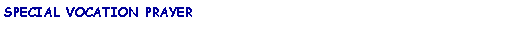Text Box: SPECIAL VOCATION PRAYER