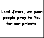 Text Box: Lord Jesus, we your people pray to You for our priests.